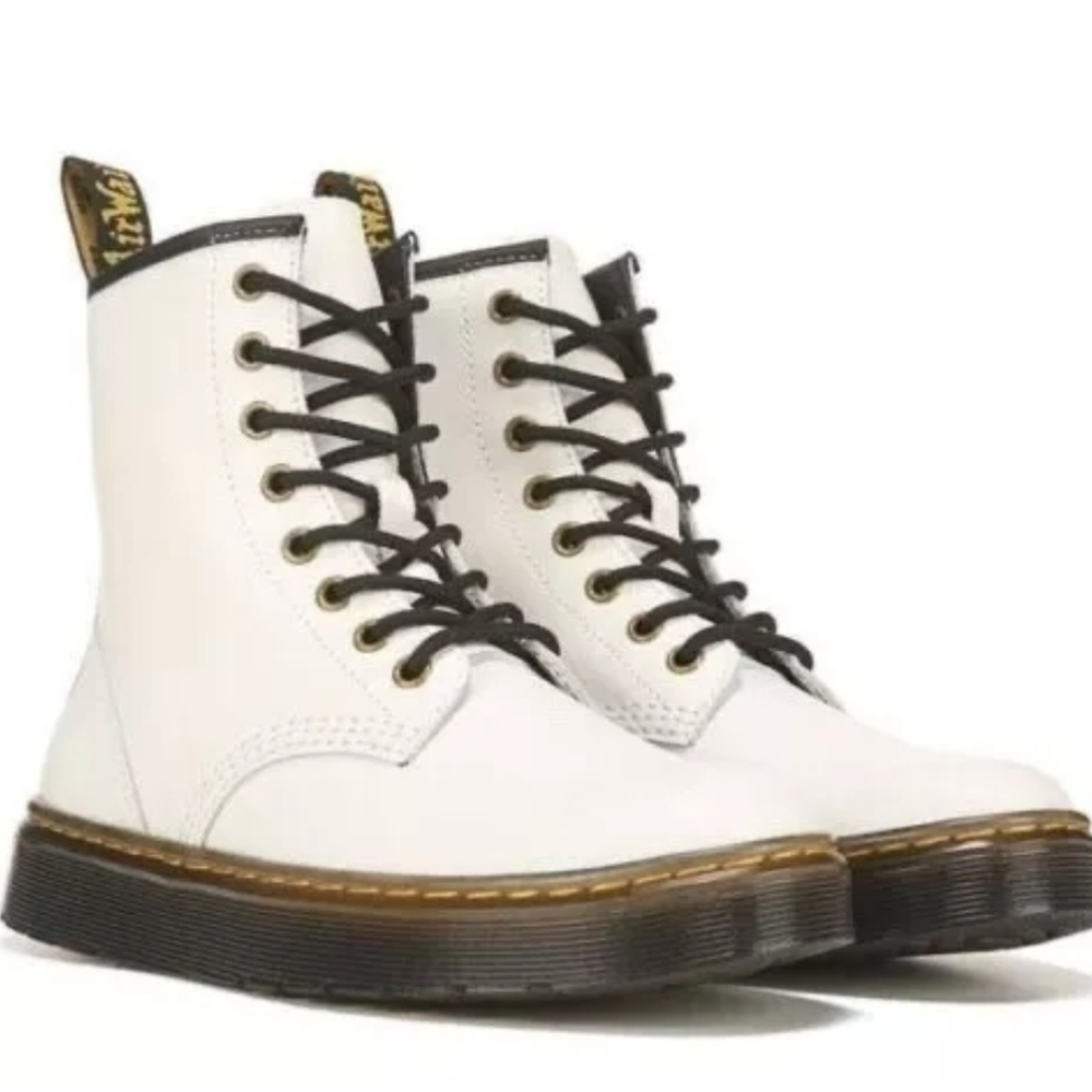 Dr. Martens Women's US 7 8 Eyelet Combat Boots Leather EU 38 White